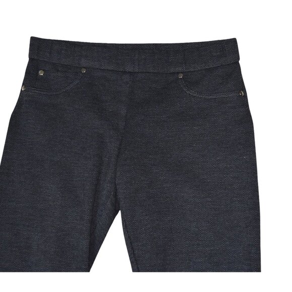 Trina Turk Navy Herringbone Pants Size 6 Tailored Pull On Workwear Chic - Picture 2 of 9